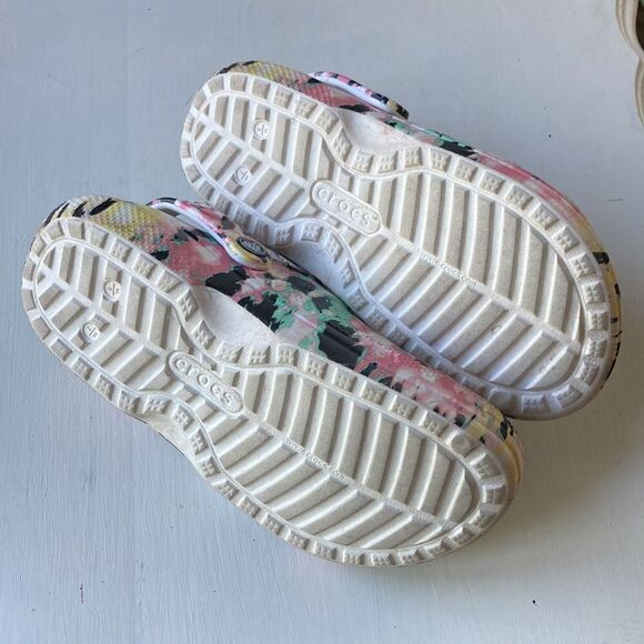 Crocs Dual Comfort Classic Lined Tie-Dye Multi Color Unisex Slip On Crocs - Picture 11 of 12